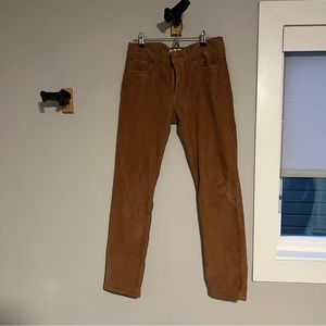 Madewell Slim Fit Brown Corduroy Pants, 29x30